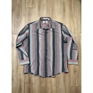 Mens Vintage Size M Retro Disco Era 1970s Striped Button Down Expressions Shirt
